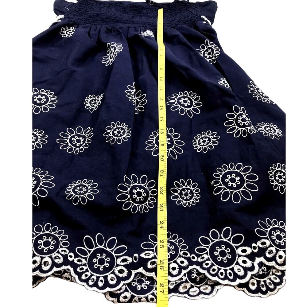 Zinc Girls Cotton Spaghetti Strap Blue Floral Embroidered Lace Dress Size XL - Picture 11 of 12